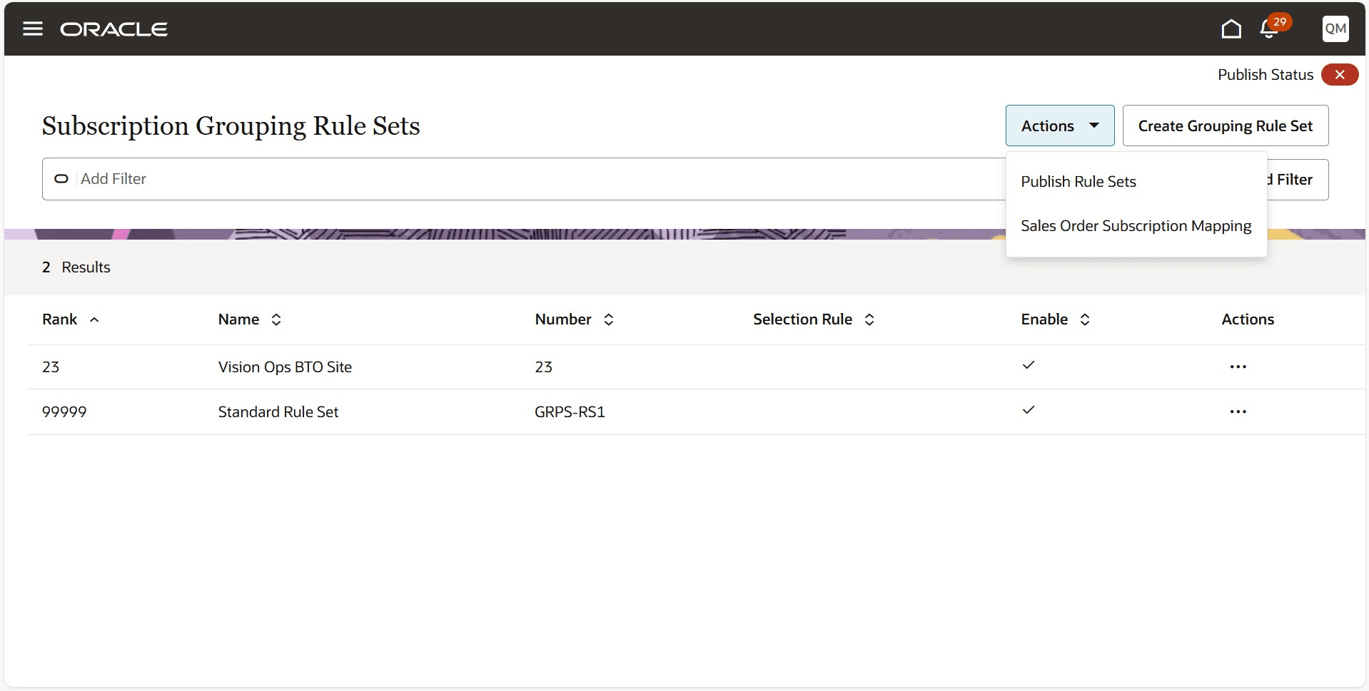 グループ化ルール・セットの公開