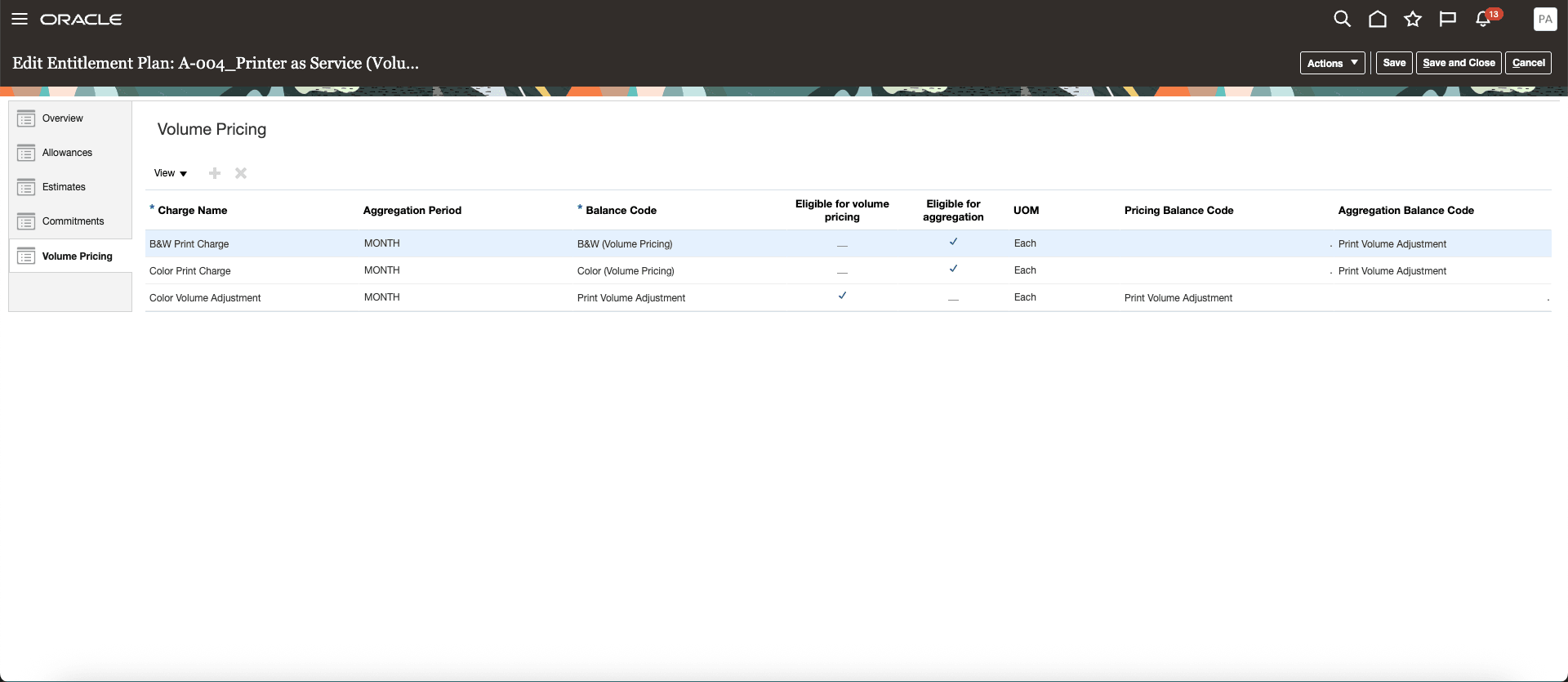 サービス内容プラン - ボリューム調整