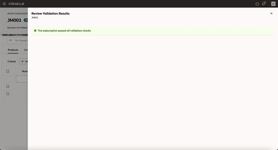 Redwood UIでの検証結果の表示
