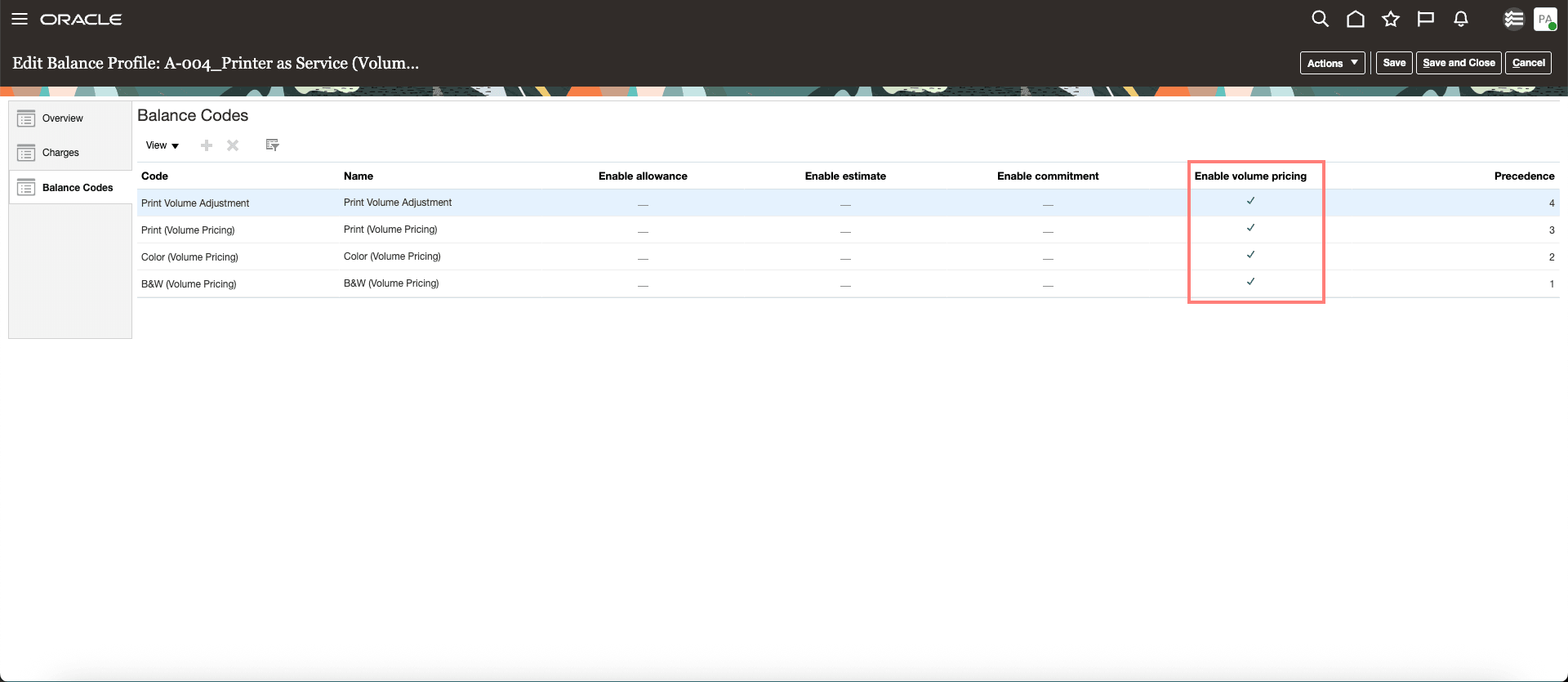 付与プラン残高コード - ボリューム評価