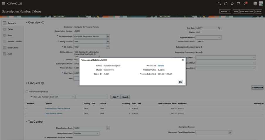 プロセス詳細の表示