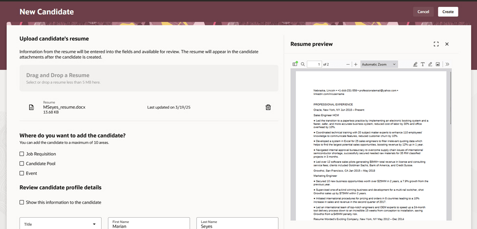 履歴書プレビュー