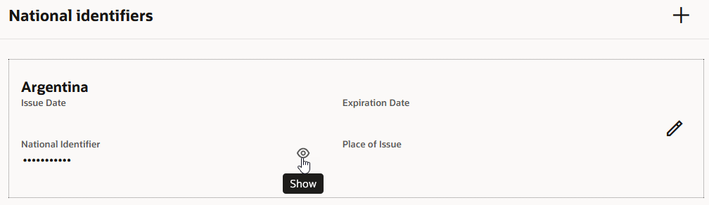 表示モードで国別識別子を表示するアイコン