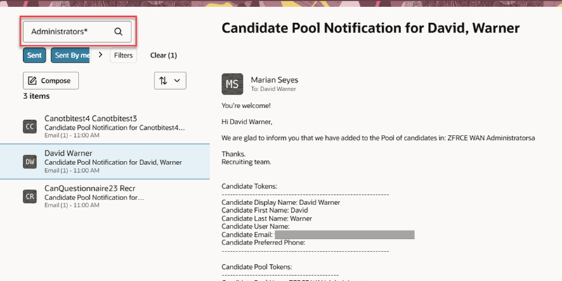 プール名に基づく検索