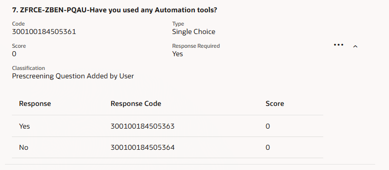 レスポンスおよびスコアの表示