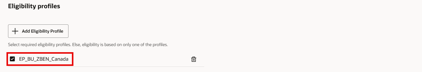 適格プロファイルの指定