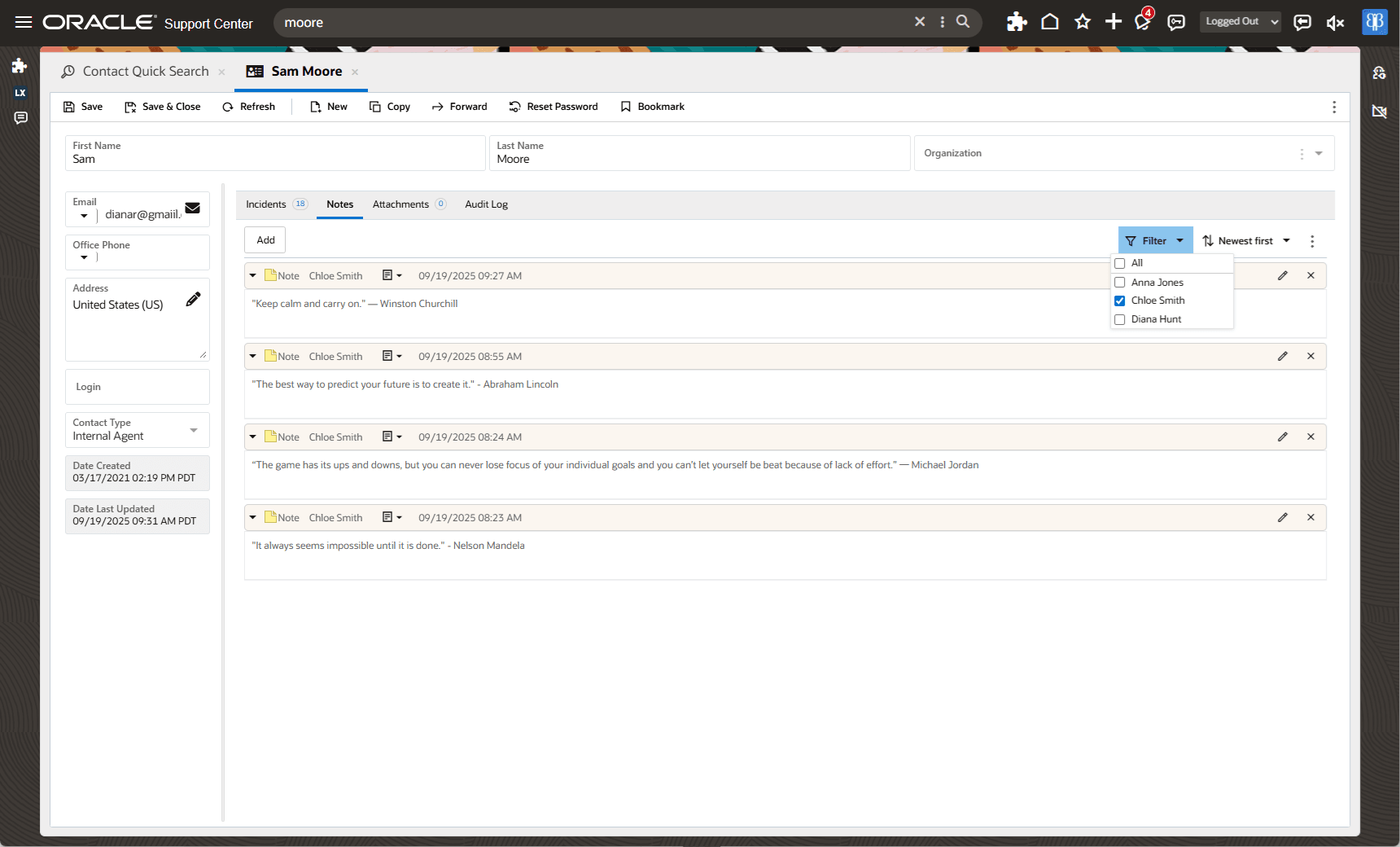 スタッフ・アカウントでフィルタ