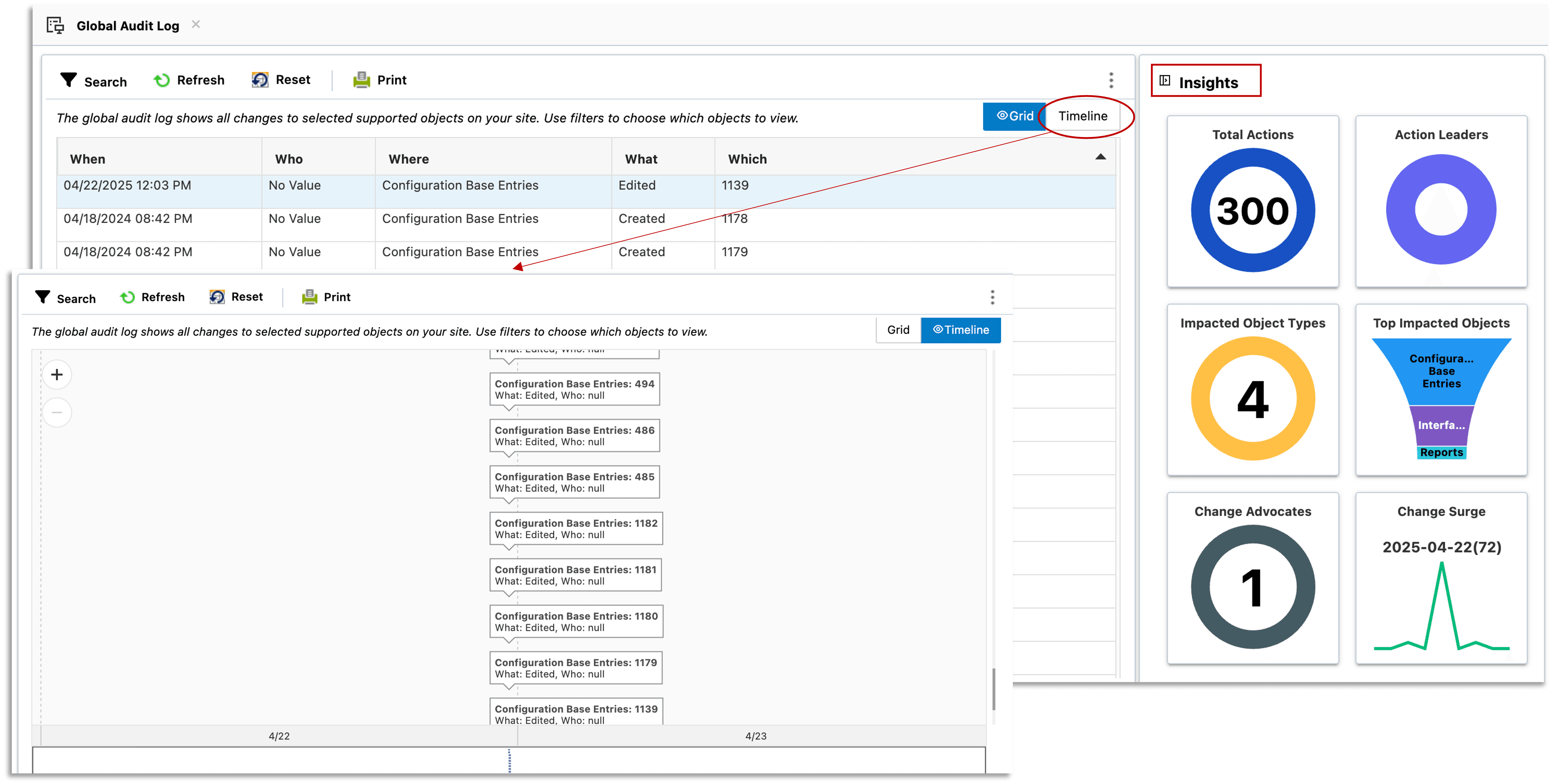 グローバル監査ログ・レポート