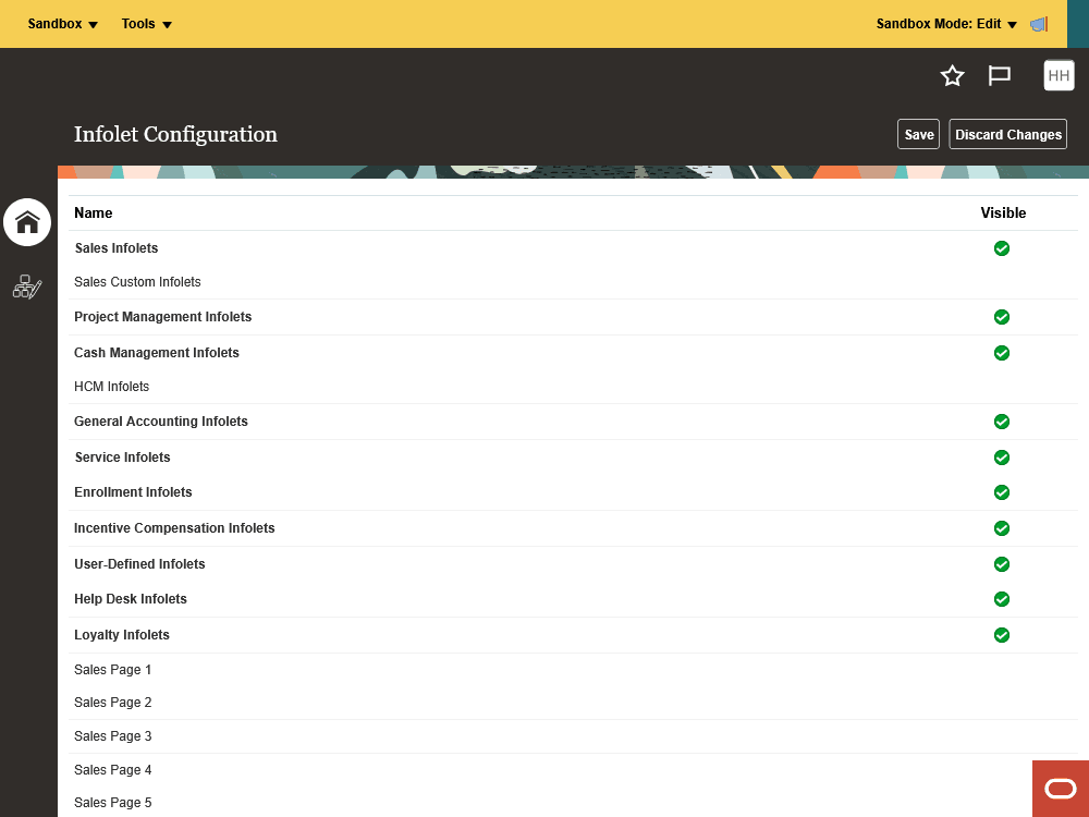 「インフォレット構成」ページ