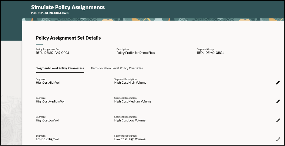ポリシー割当のシミュレート・ページ