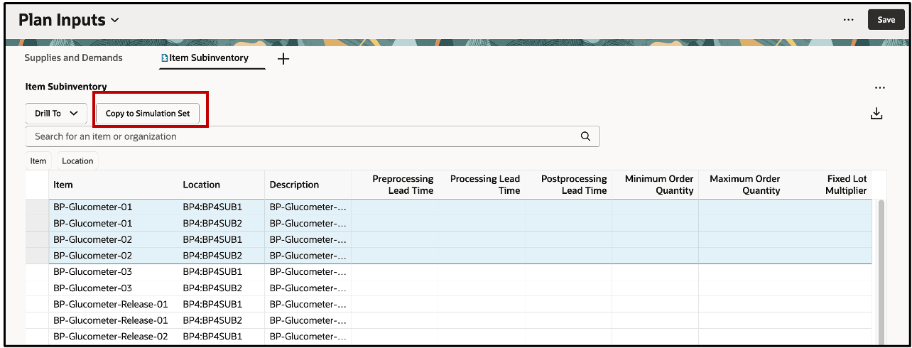 シミュレーション・セットにコピー