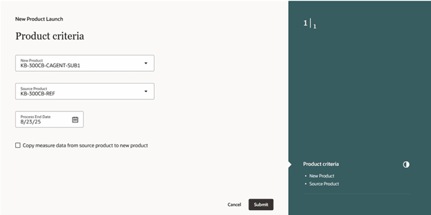 新規製品ローンチと命名されたガイド付きプロセスの製品基準ステップ