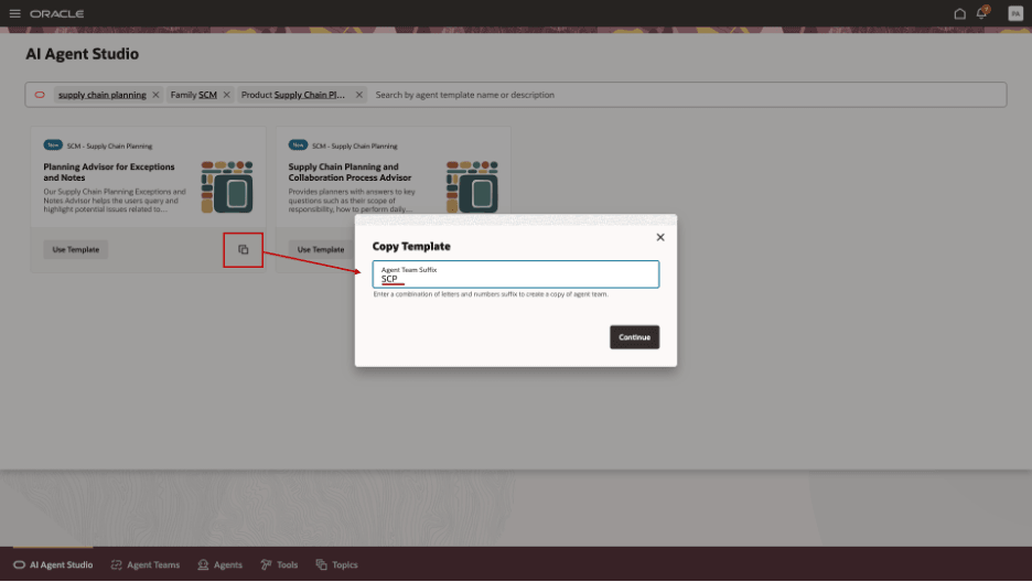 テンプレートのコピー