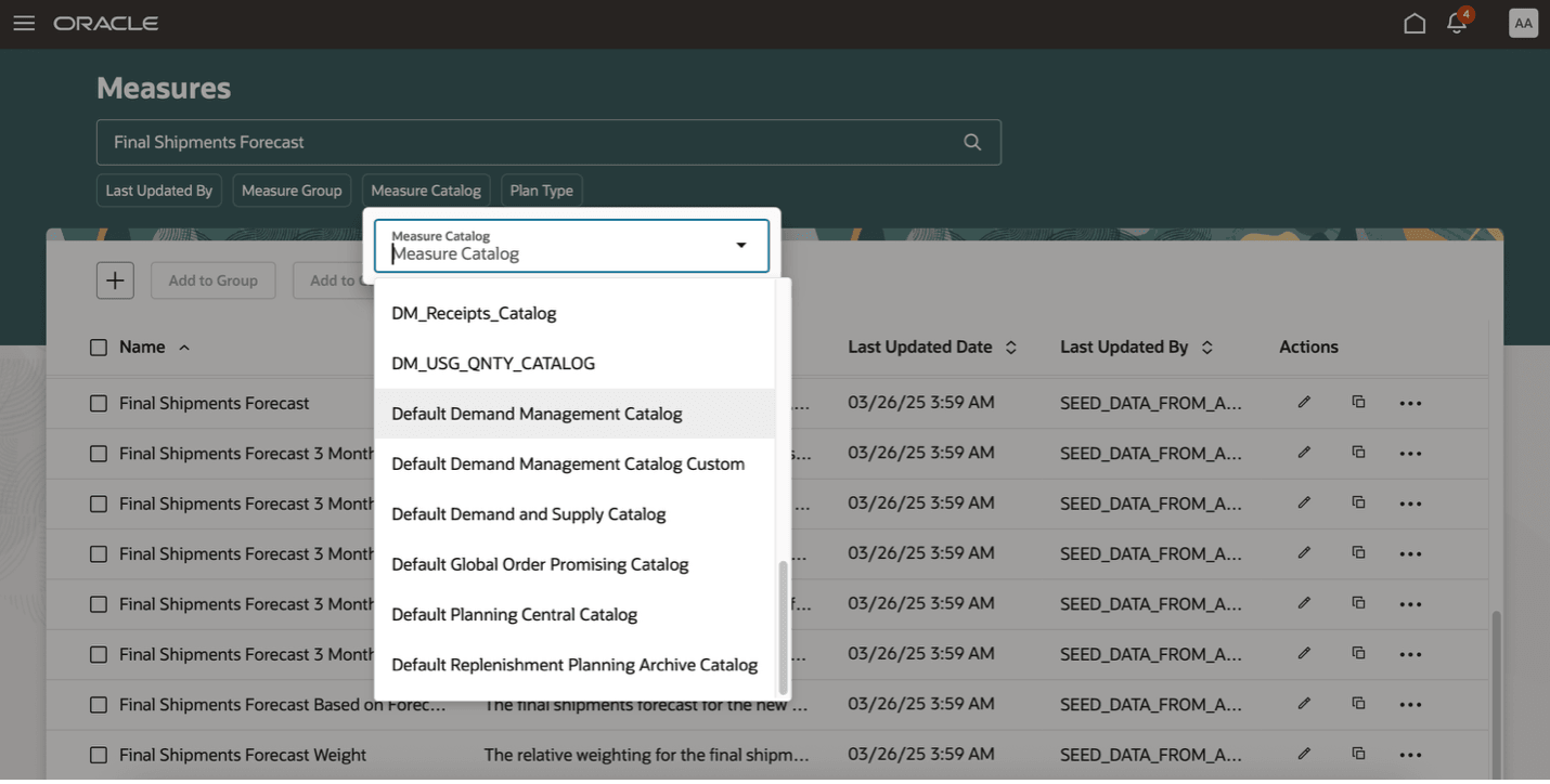 メジャー・ページの提示フィルタ