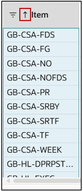 列ソートのアイコン