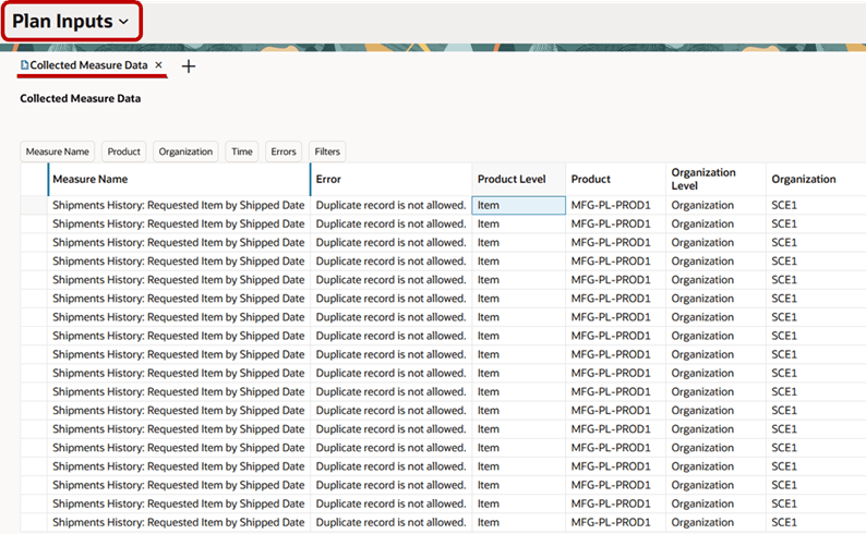 「収集メジャー・データ」表
