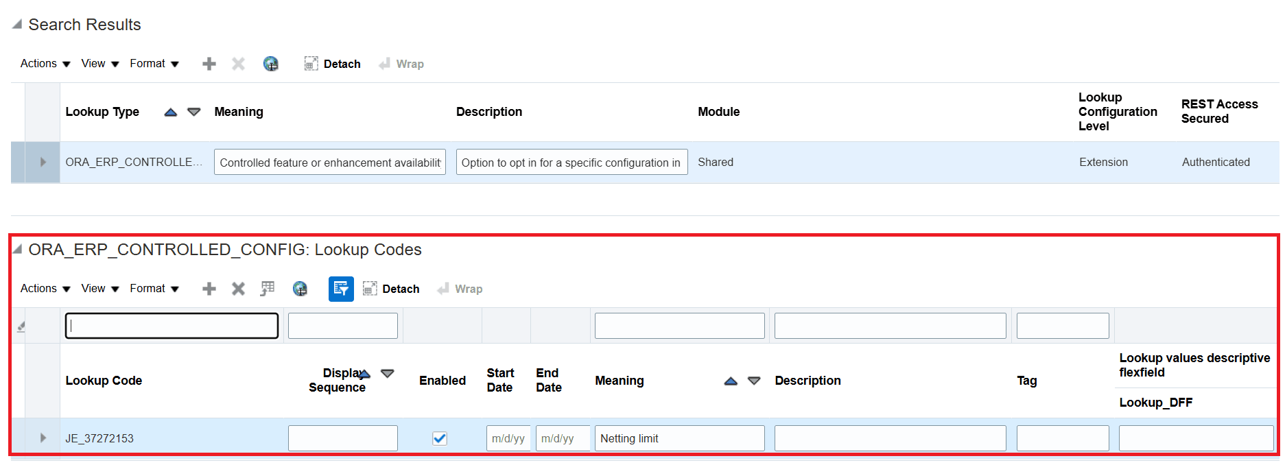 ネッティング制限の参照コード