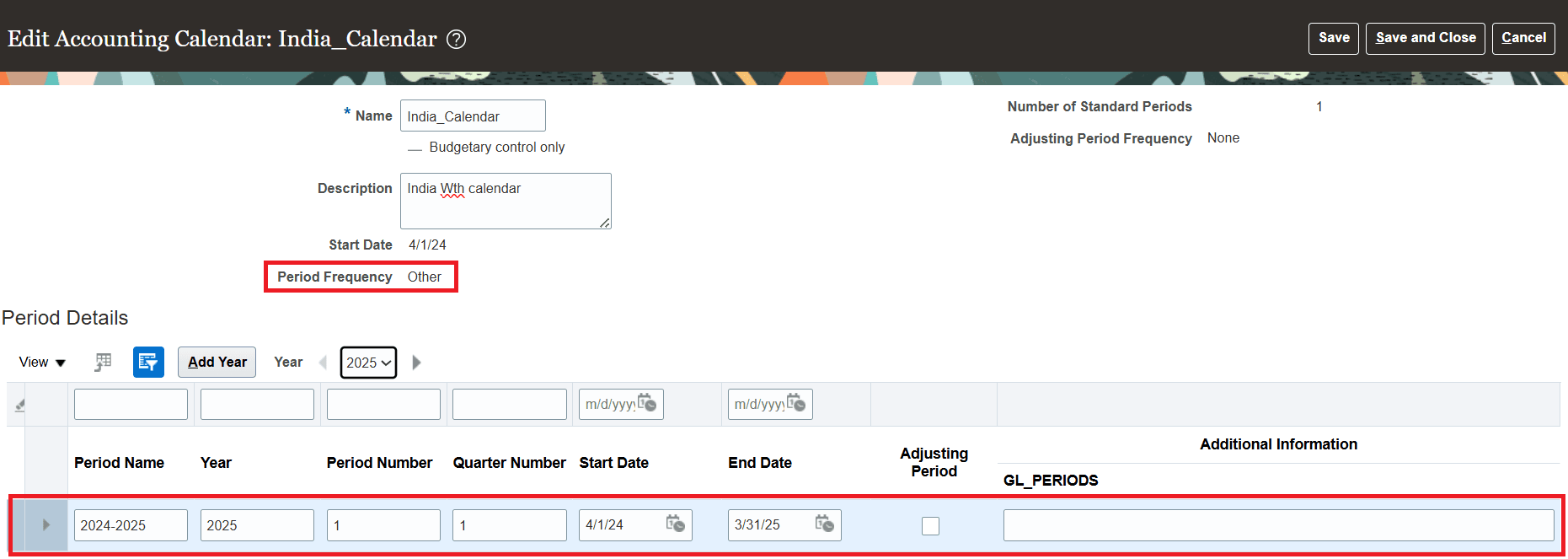 会計カレンダ設定