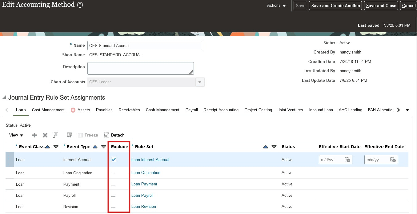 「仕訳ルール・セット割当」セクションの列の除外