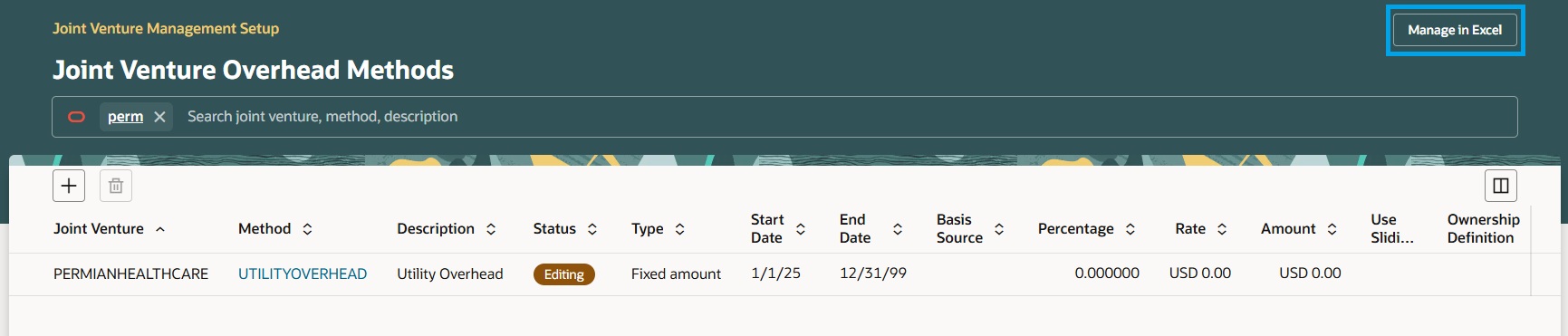 「合弁企業間接費メソッド」作業領域