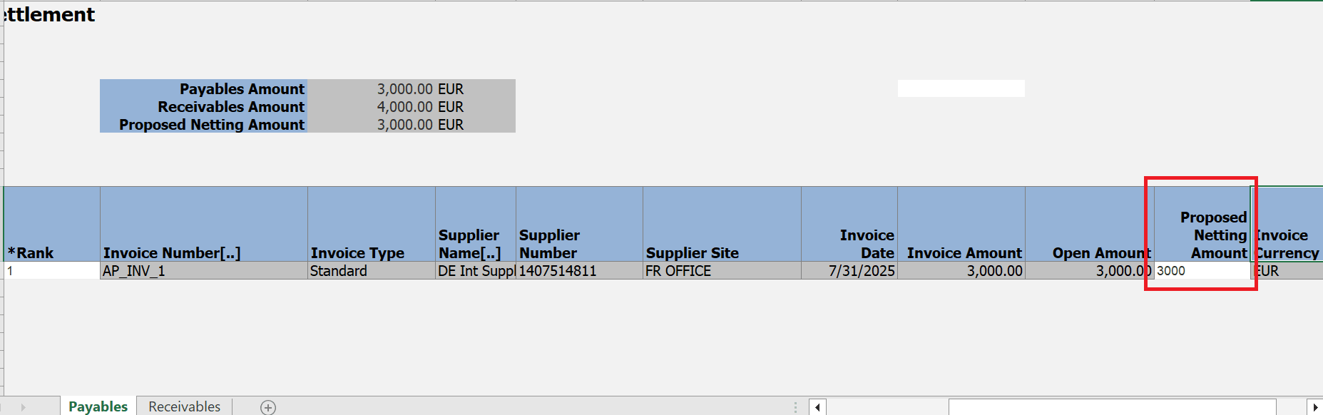 ネッティング決済買掛/未払金ワークシート