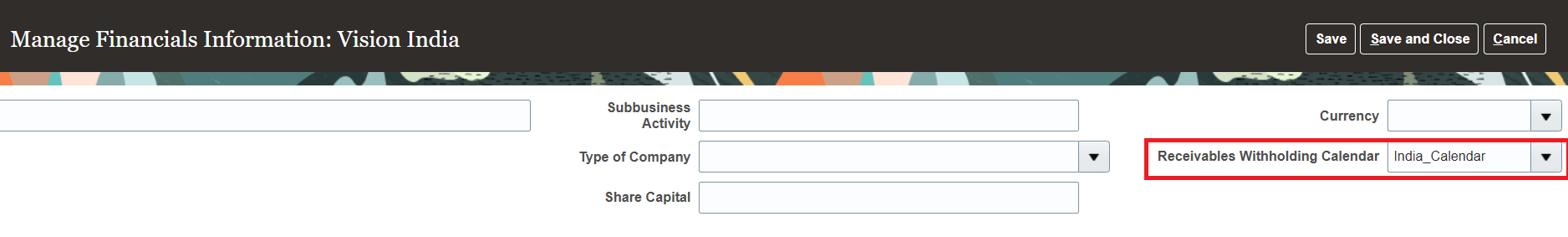 カレンダと法的エンティティの関連付け