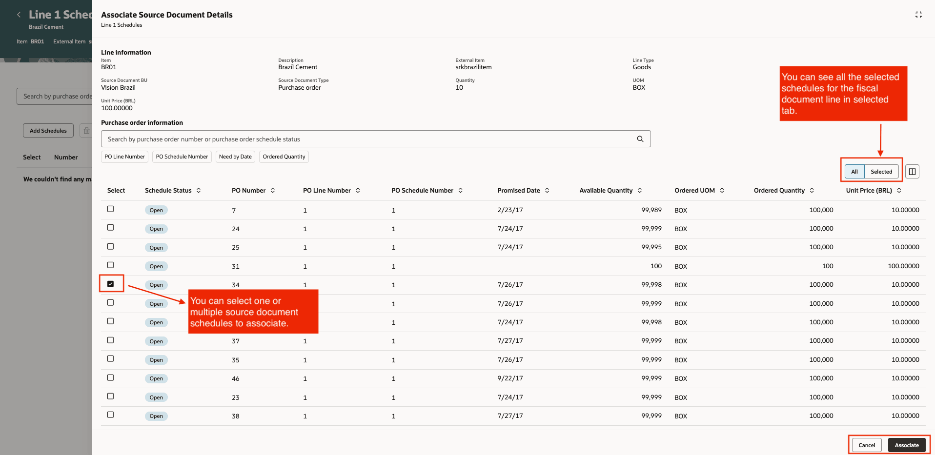 図5: ソース文書詳細を会計文書明細に関連付けます。