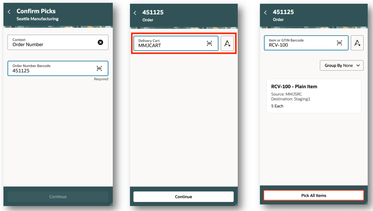 ピッキングの確認