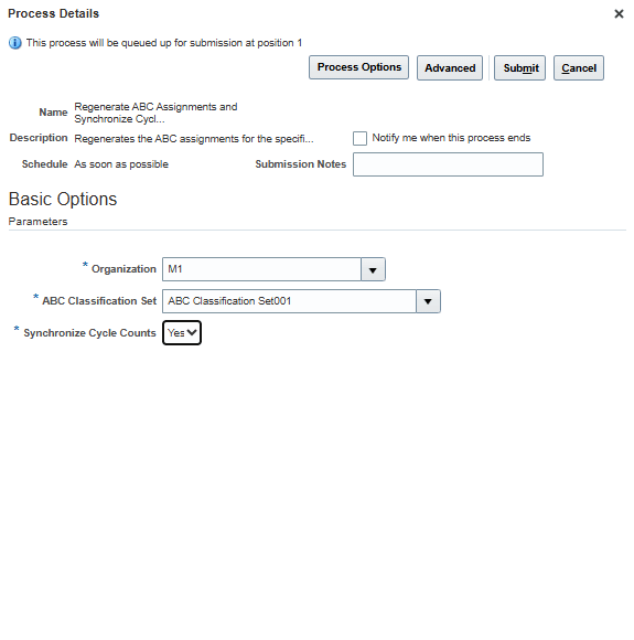 ABC割当の再生成および循環棚卸の同期ESS