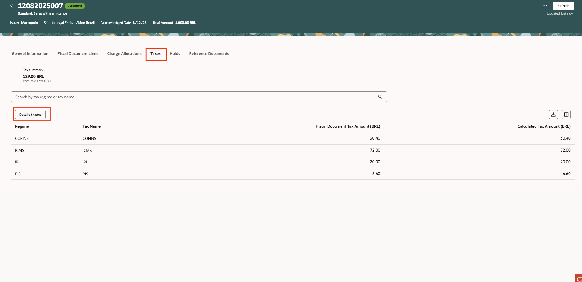 図10: 会計文書で計算された税金です。