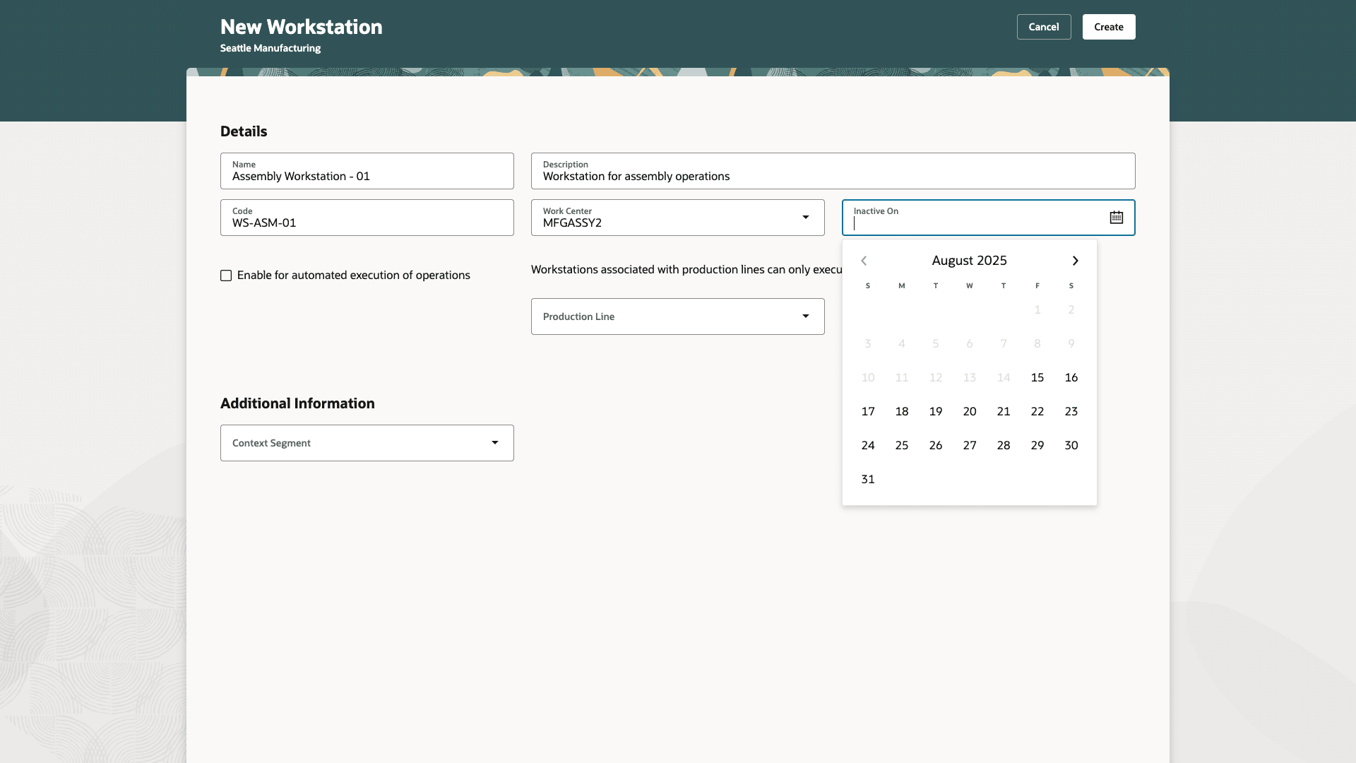 ワークステーションの非アクティブ化日の設定