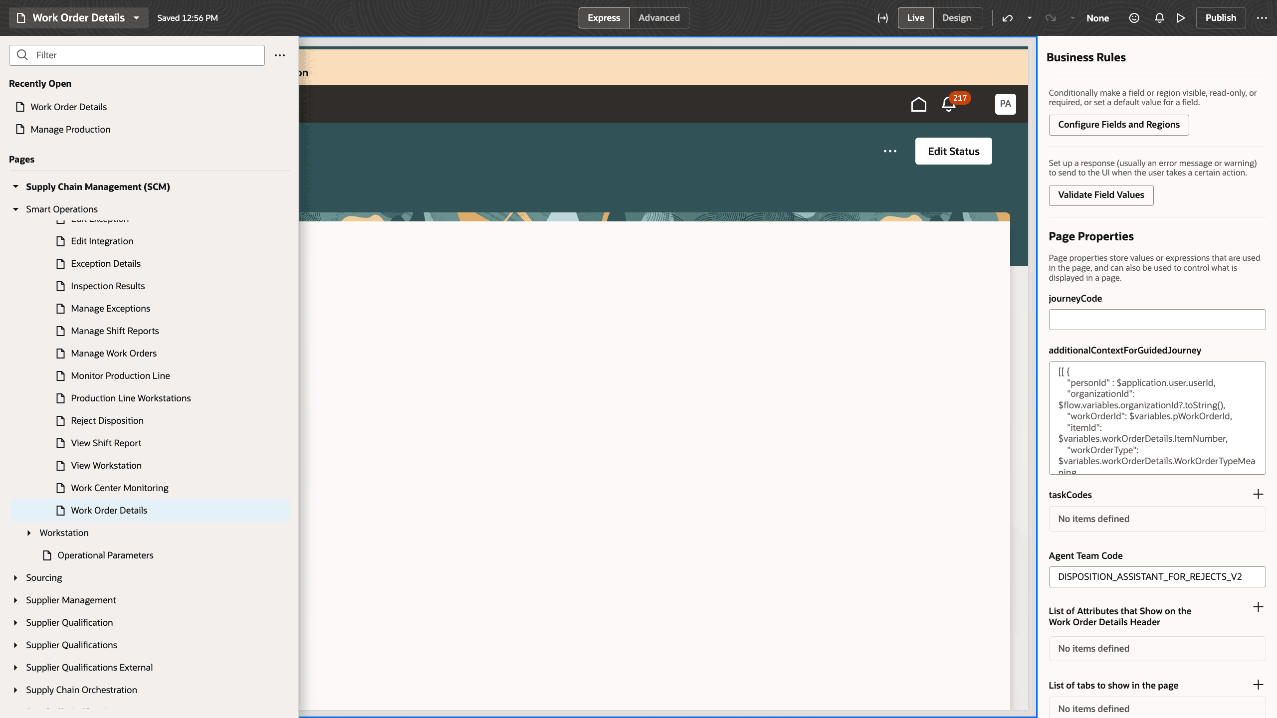 「生産監督者ワークベンチ」ページへのエージェントの追加