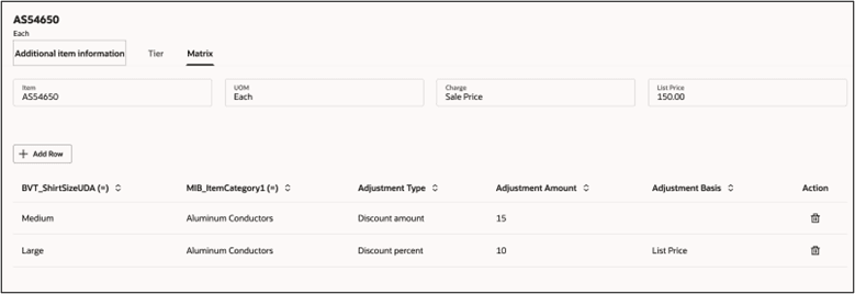 マトリックス調整の適用
