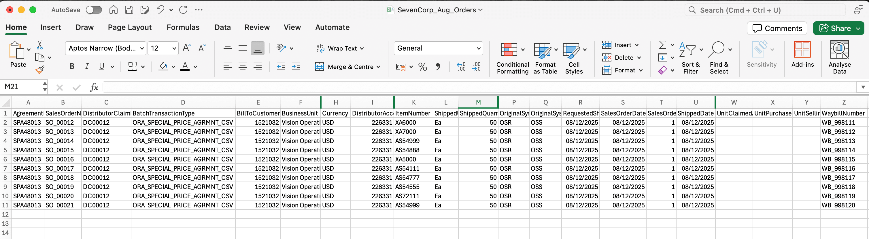 販売代理店のPOSデータ