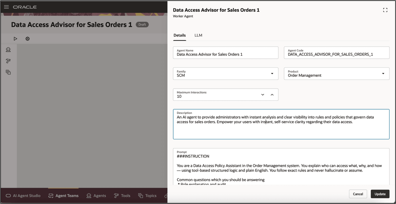詳細およびプロンプトの変更