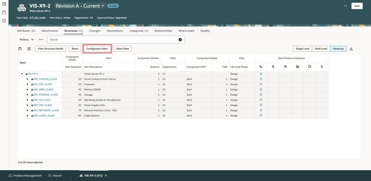 「製品情報管理」作業領域で、ルールを直接作成、編集およびテストします。