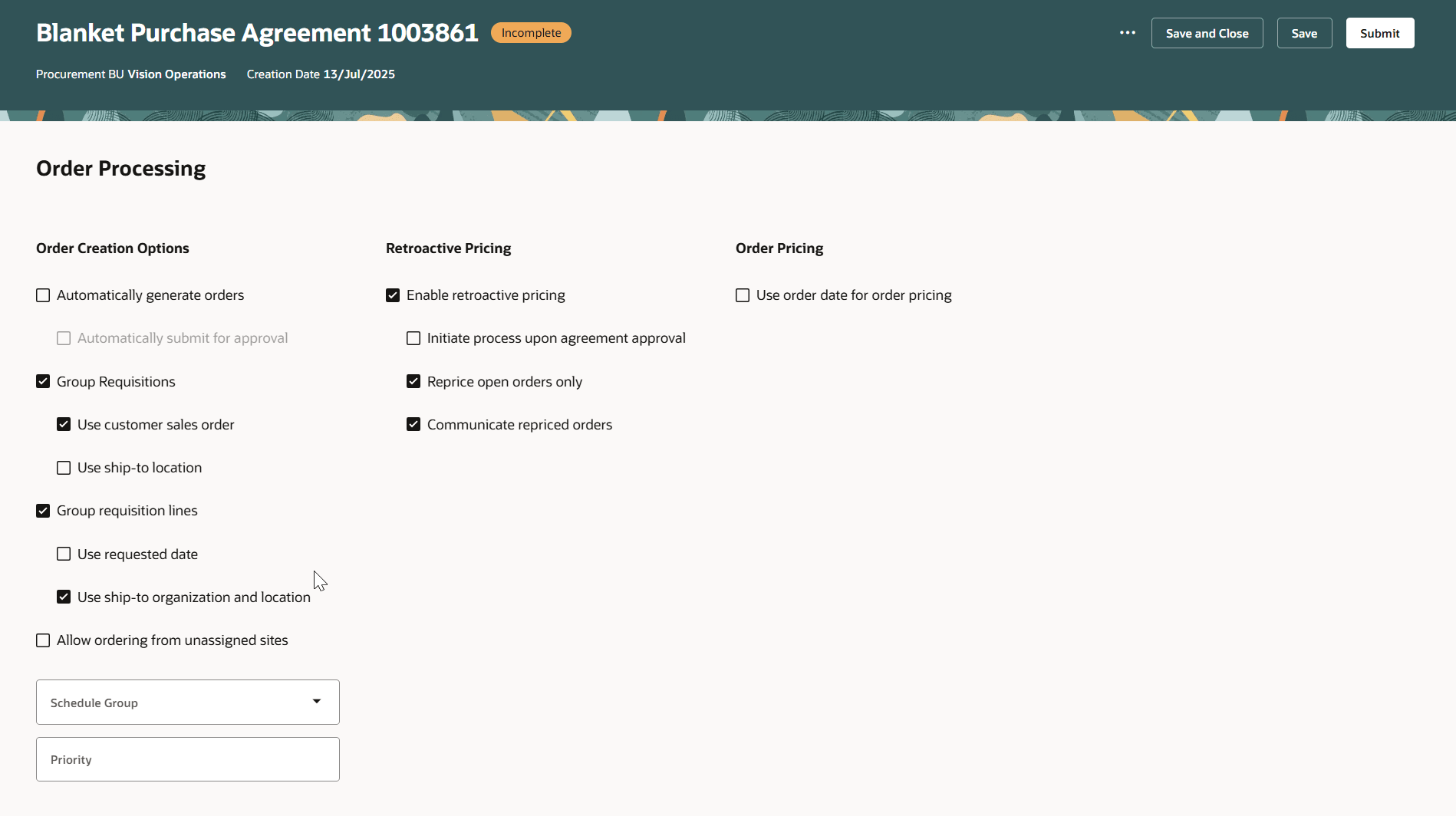 オーダー処理管理
