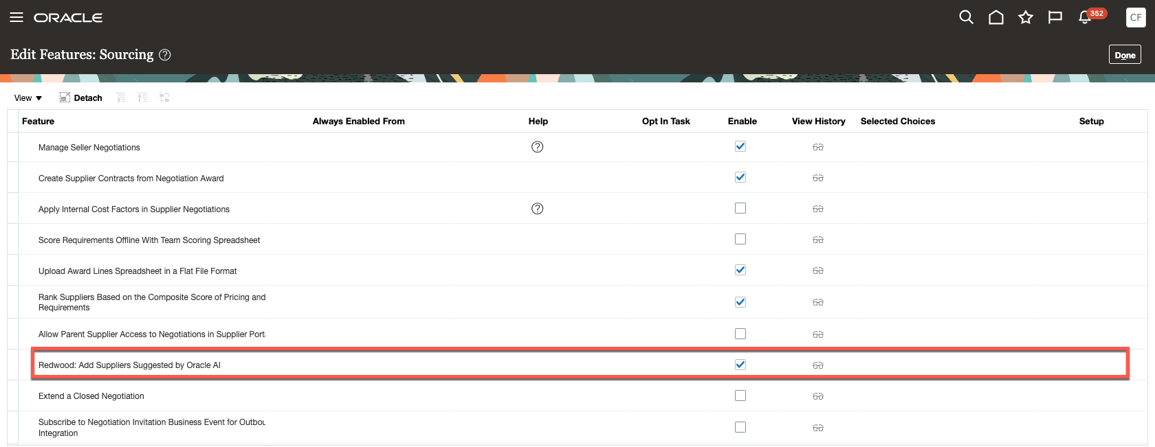 Redwood使用可能: Oracle AIにより提示されたサプライヤの追加