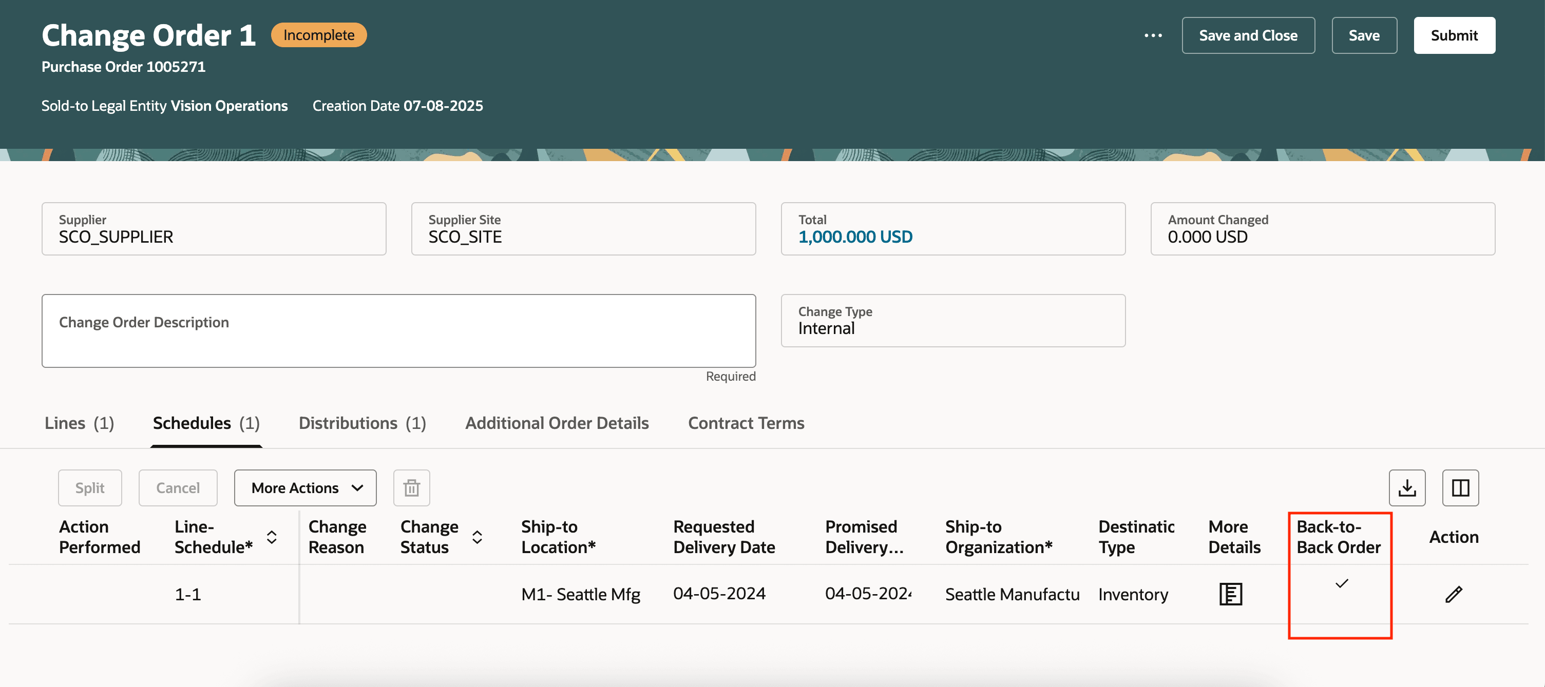 スケジュールのバック・トゥ・バック・インジケータ