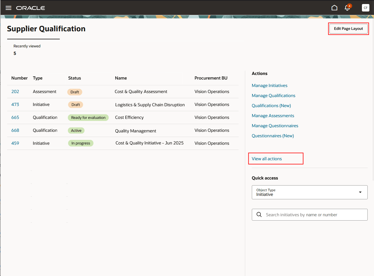 資格マネージャおよび評価者のサプライヤ資格ランディング・ページ