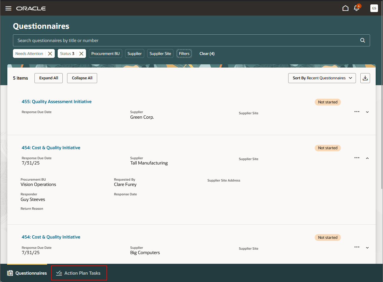 内部応答者のサプライヤ資格ランディング・ページ