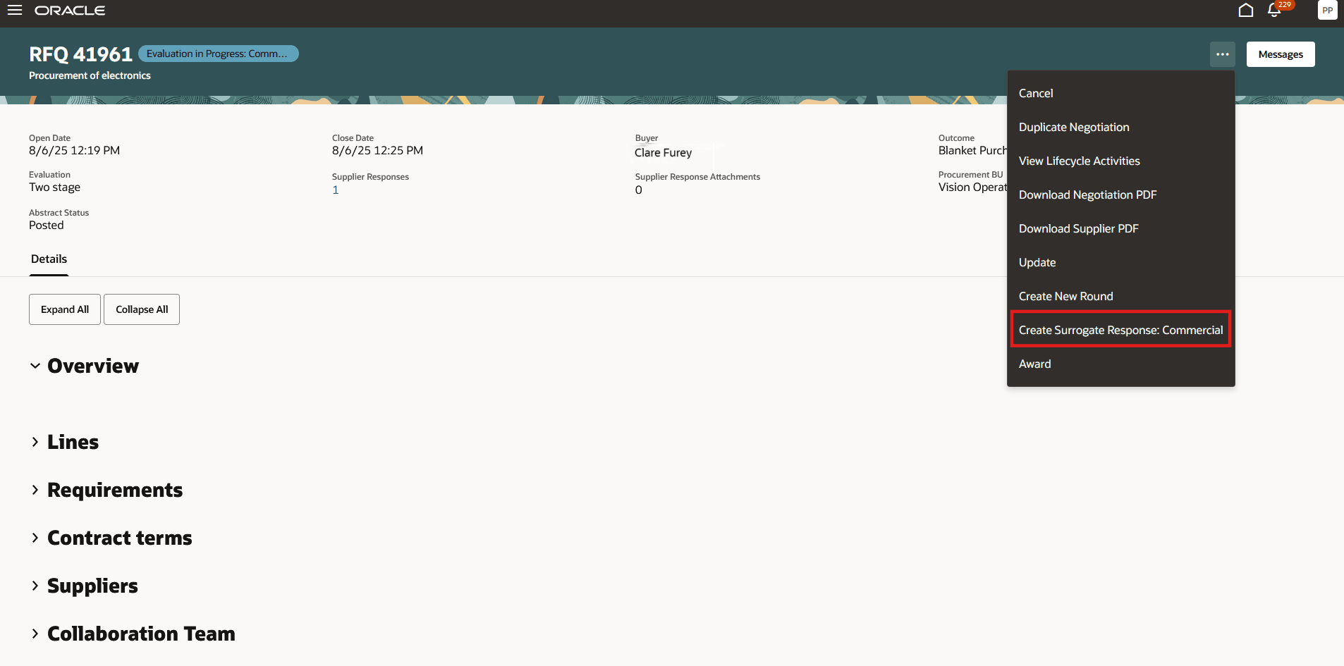 処理:技術ステージでの代理レスポンスの作成
