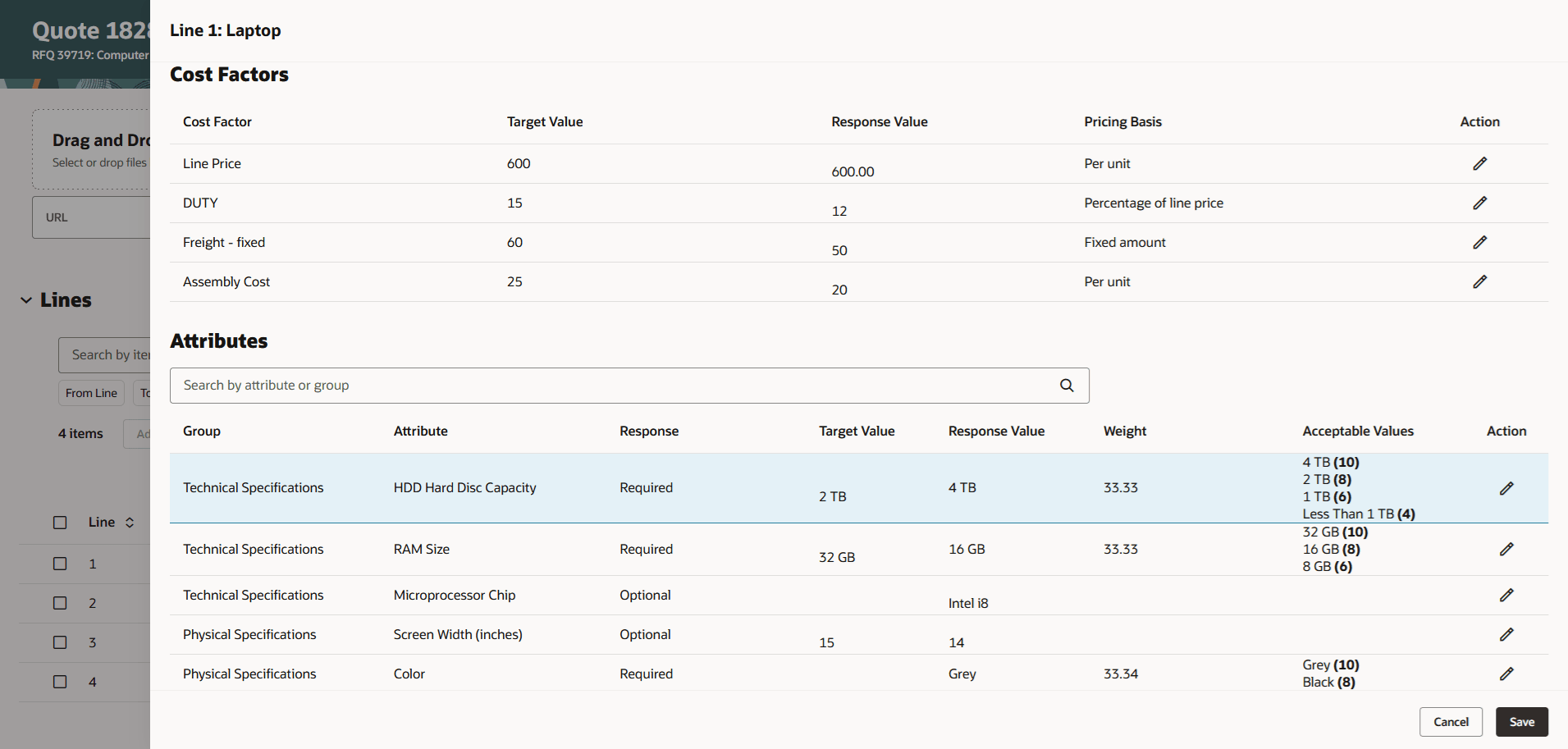 明細詳細へのレスポンス値の入力