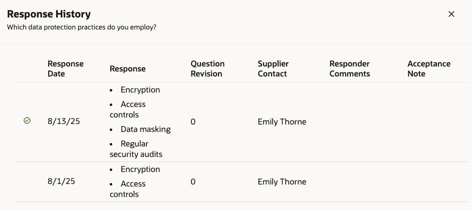 資格質問レスポンス履歴