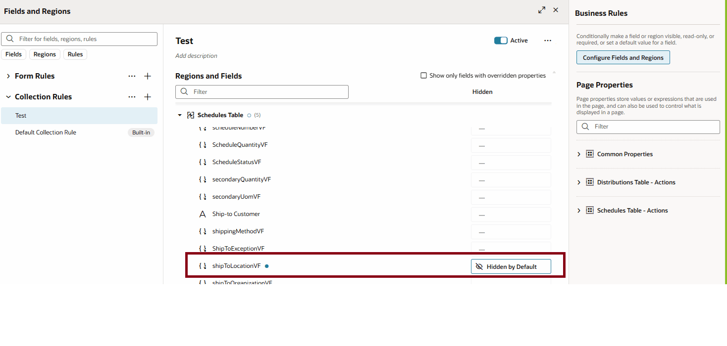 出荷先事業所属性を「デフォルトで非表示」に設定