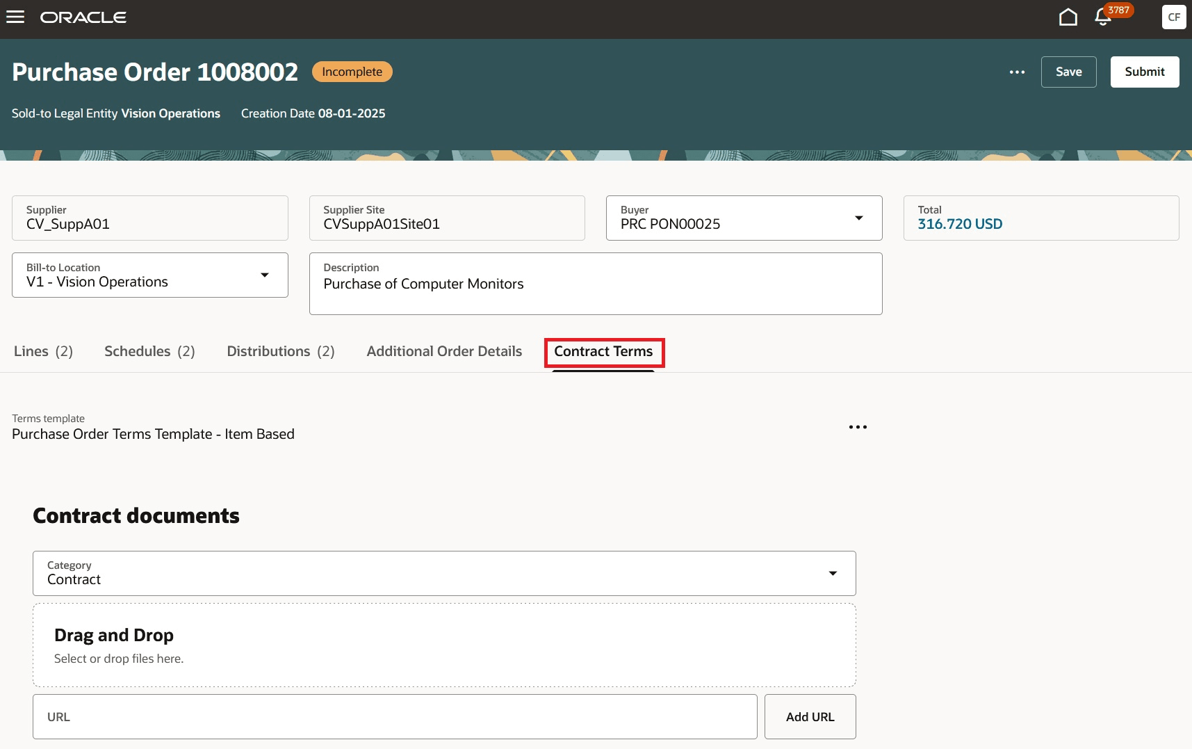図形: 購買オーダーの契約条件