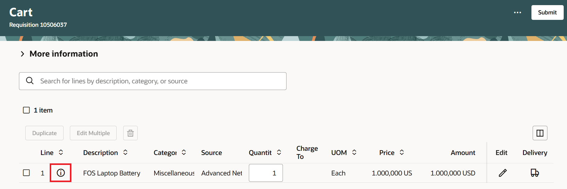 追加詳細への表ビューのナビゲーション