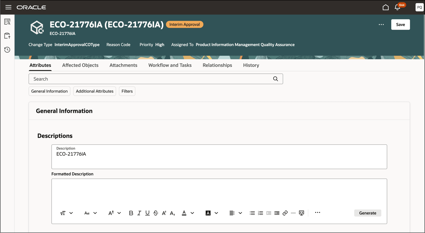 ページ・タイトルとともに表示される色分けされたワークフロー・ステータス