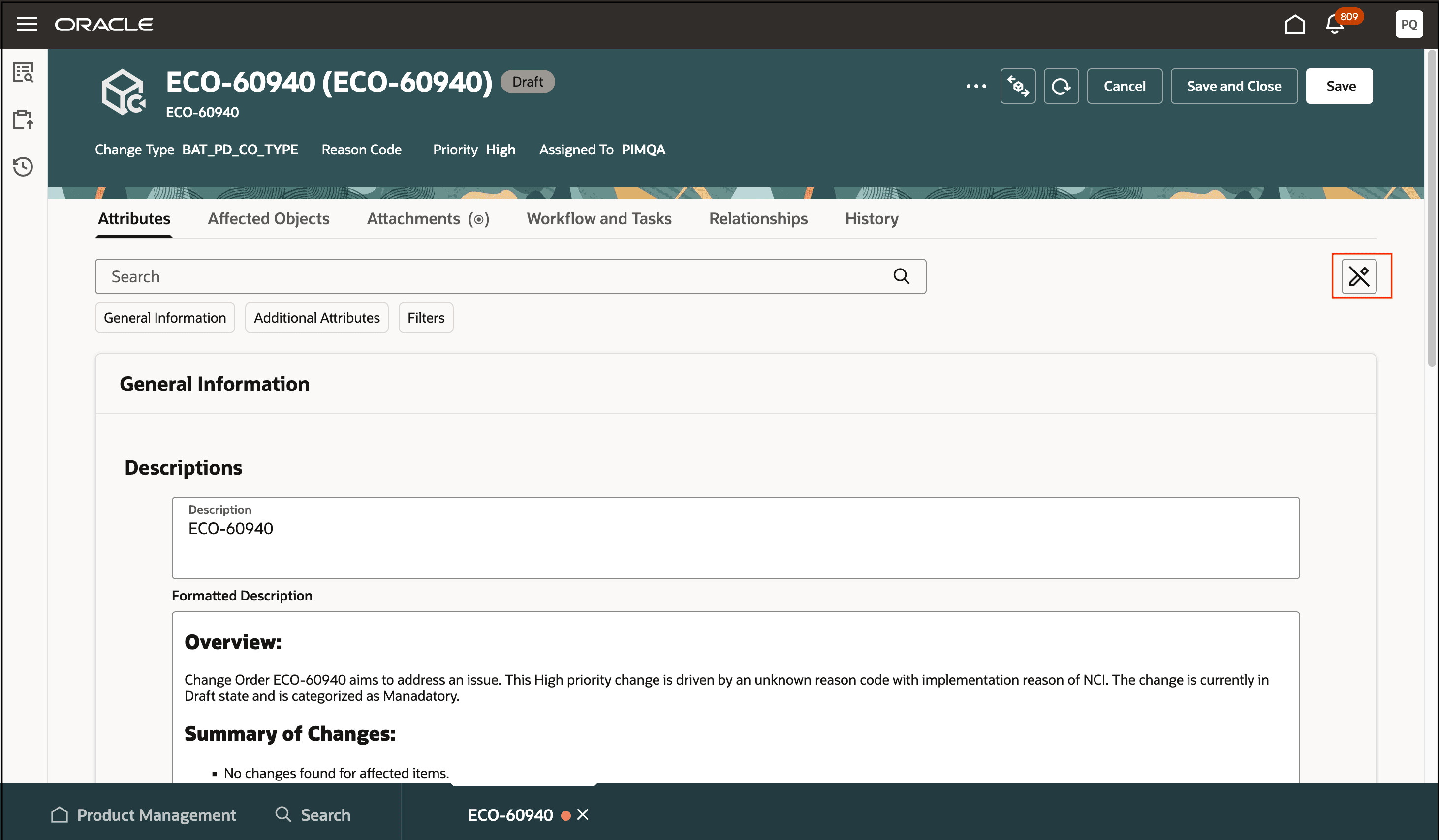 編集無効化アイコンを使用した編集モードのワークフロー