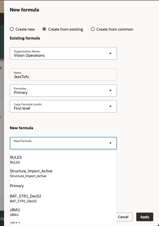 算式のコピー元および既存の算式